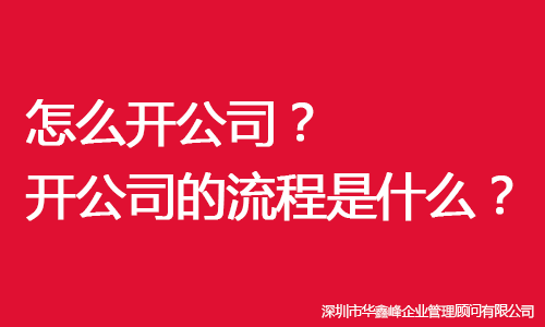 怎么开公司？开公司的流程是什么？